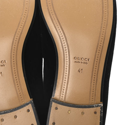 Gucci Velvet Horsebit Womens Jordaan Loafers 41 Black 7 of 10