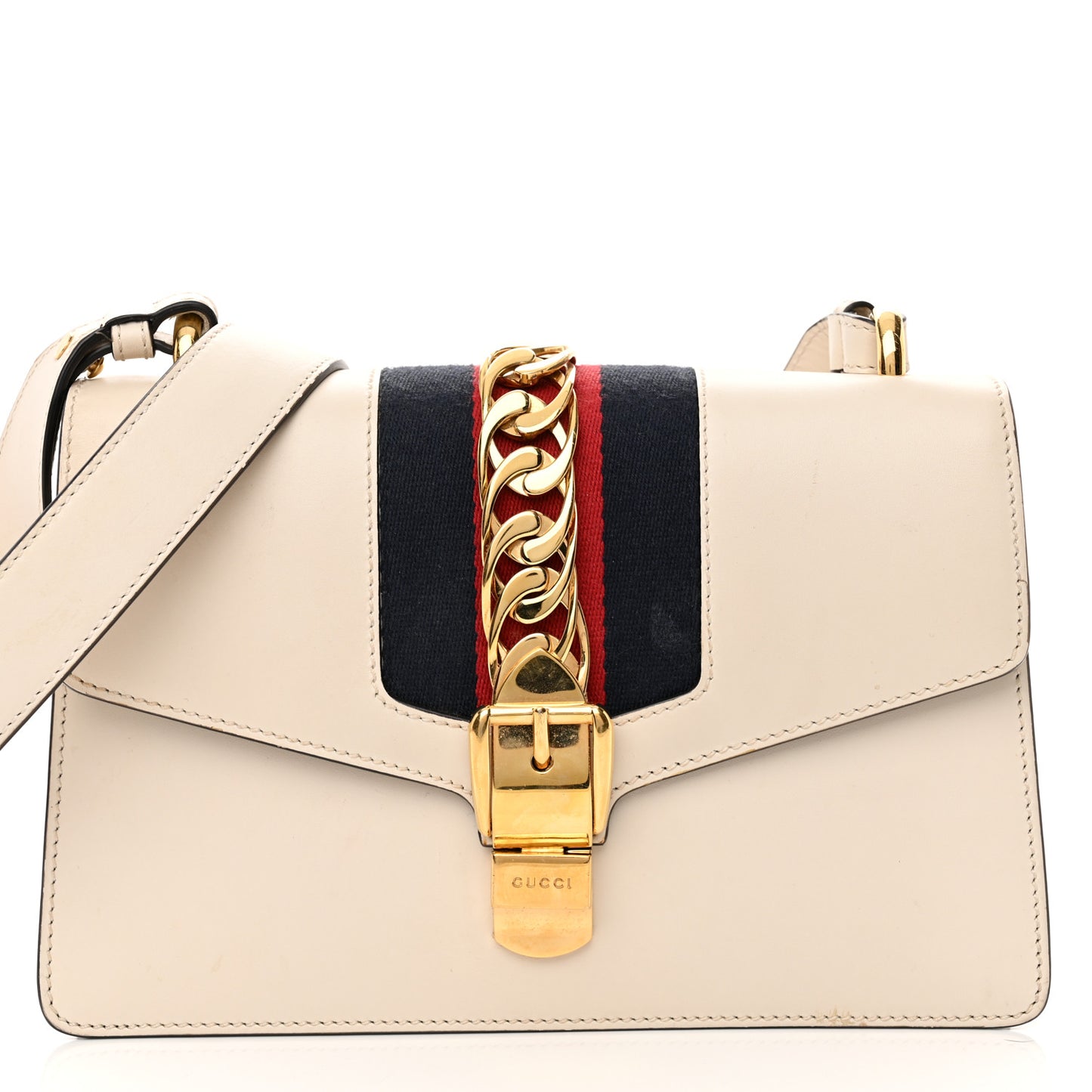 Calfskin Small Sylvie Shoulder Bag Off White