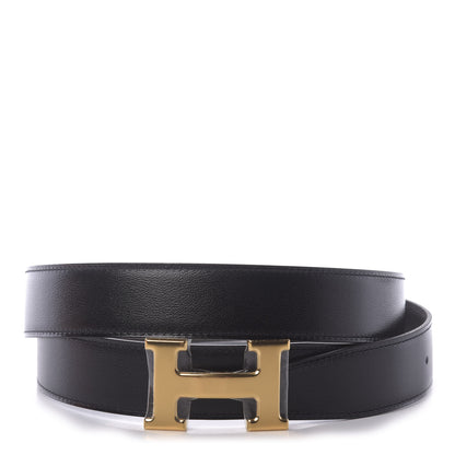 Hermes Box Togo 32mm H Belt 95 Black Etain 1 of 7