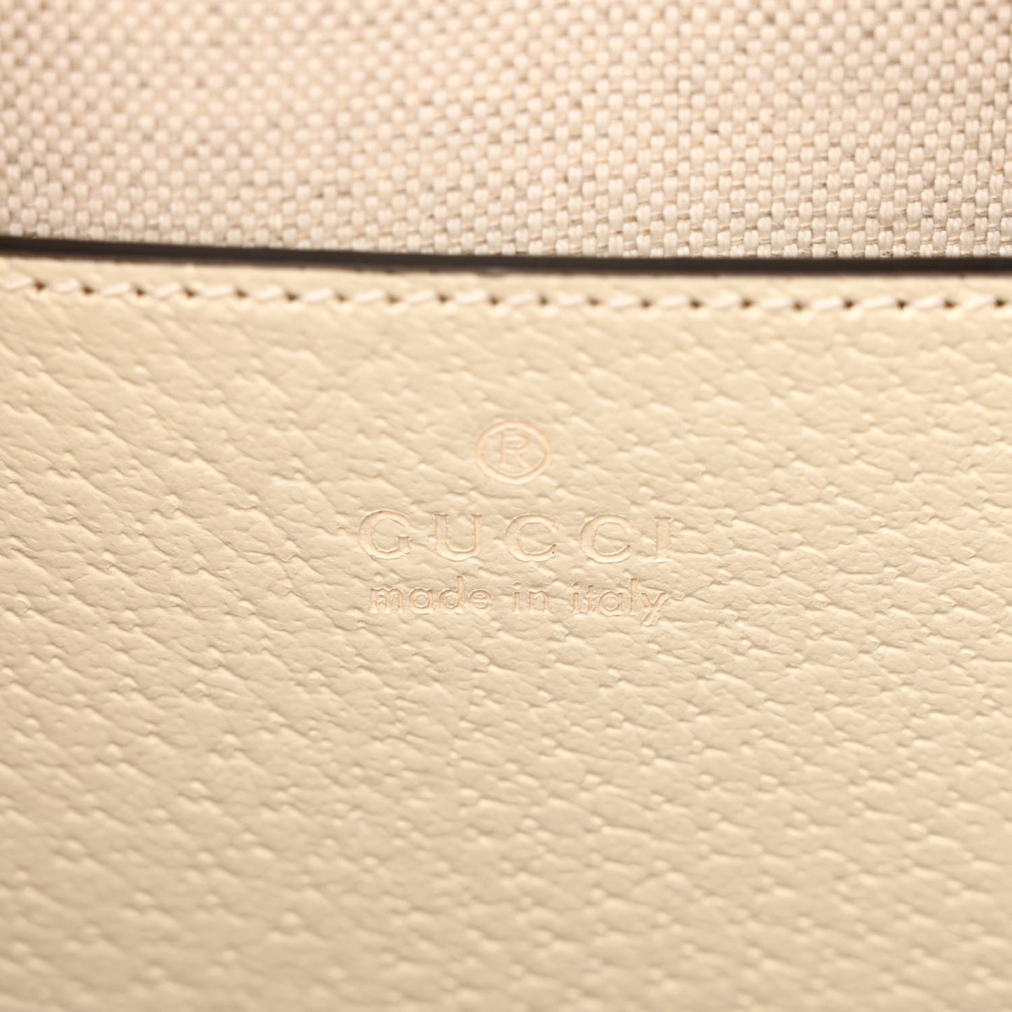 GG Supreme Monogram Textured Calfskin Web Small Ophidia Camera Bag Beige Ebony Mystic White