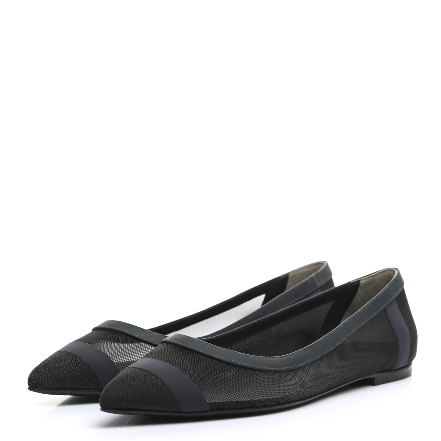Mesh Skimmer Ballerina Flats 38.5 Navy Black