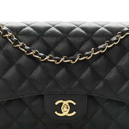 Chanel Caviar Quilted Jumbo Double Flap Black 5 of 9