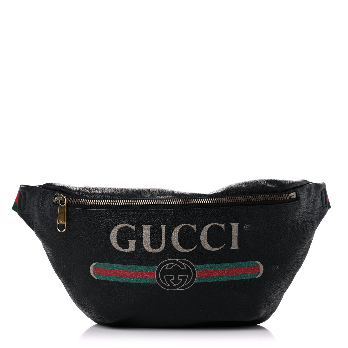 Grained Calfskin Logo Belt Bag Black