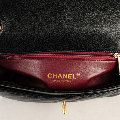 Chanel Shiny Goatskin Diagonal Quilted Small Flap Black 7 of 8