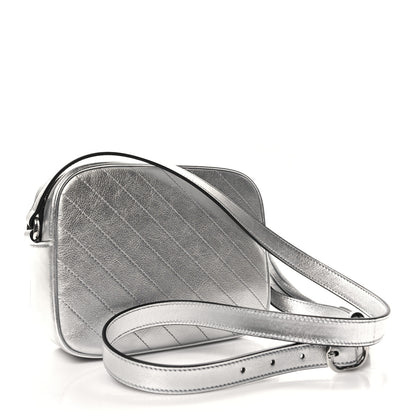 Gucci Metallic Sakai Be Green Calfskin Diagonal Stitched Small Blondie Shoulder Bag Silver 3 of 11