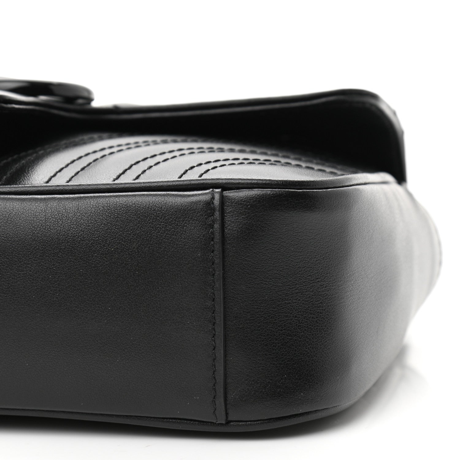 Gucci Calfskin Matelasse Monochrome Mini GG Marmont Shoulder Bag Black 10 of 10