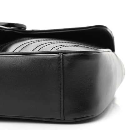 Gucci Calfskin Matelasse Monochrome Mini GG Marmont Shoulder Bag Black 10 of 10