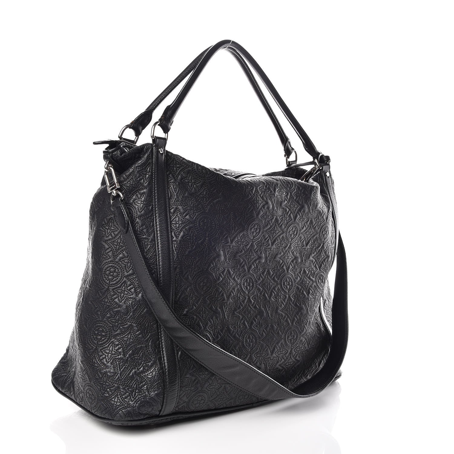 Louis Vuitton Monogram Lambskin Antheia Ixia GM Black 3 of 8