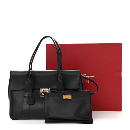 Salvatore Ferragamo Calfskin Medium Sookie Satchel Black 13 of 14