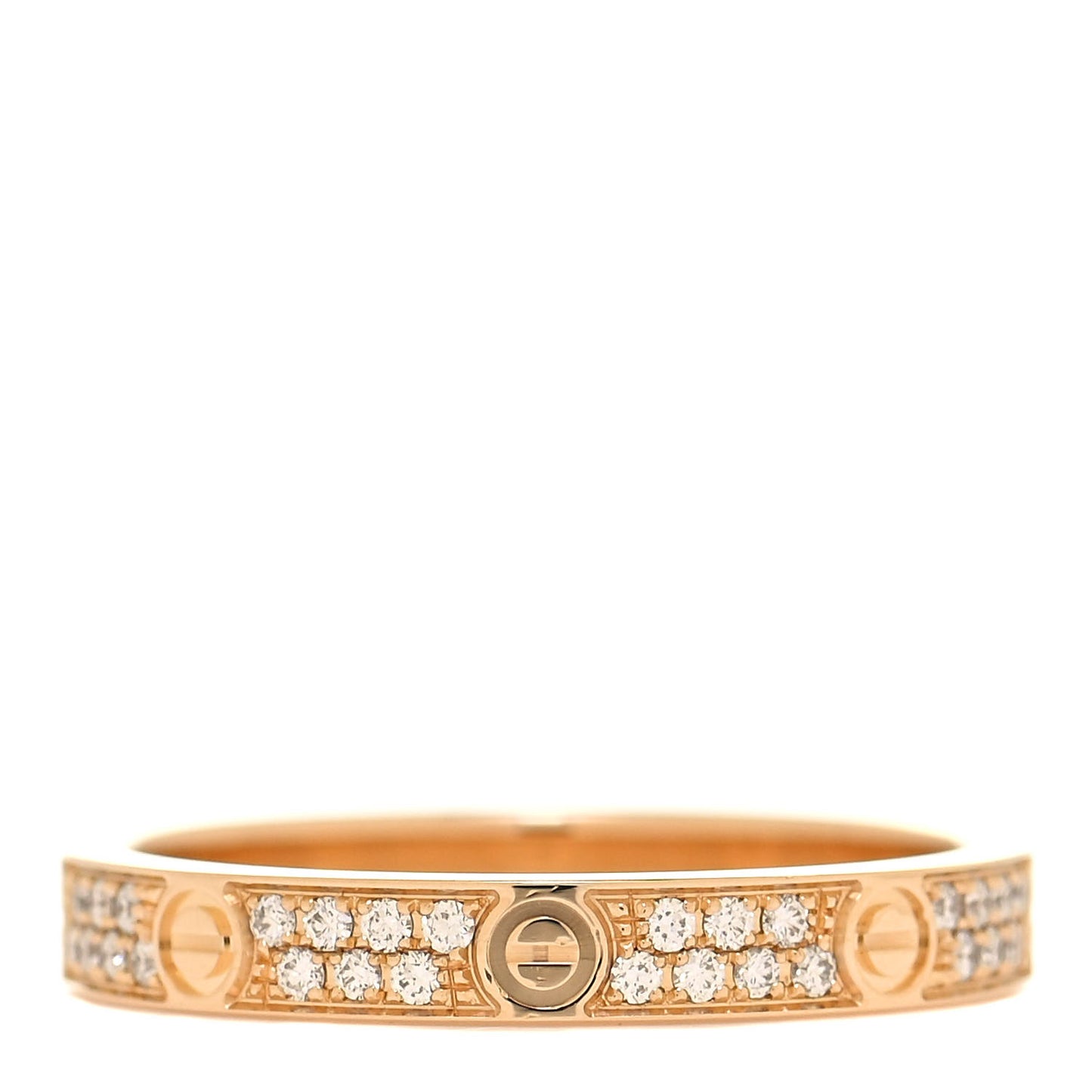 18K Yellow Gold Diamond 2.6mm LOVE Paved Band Ring 47 4