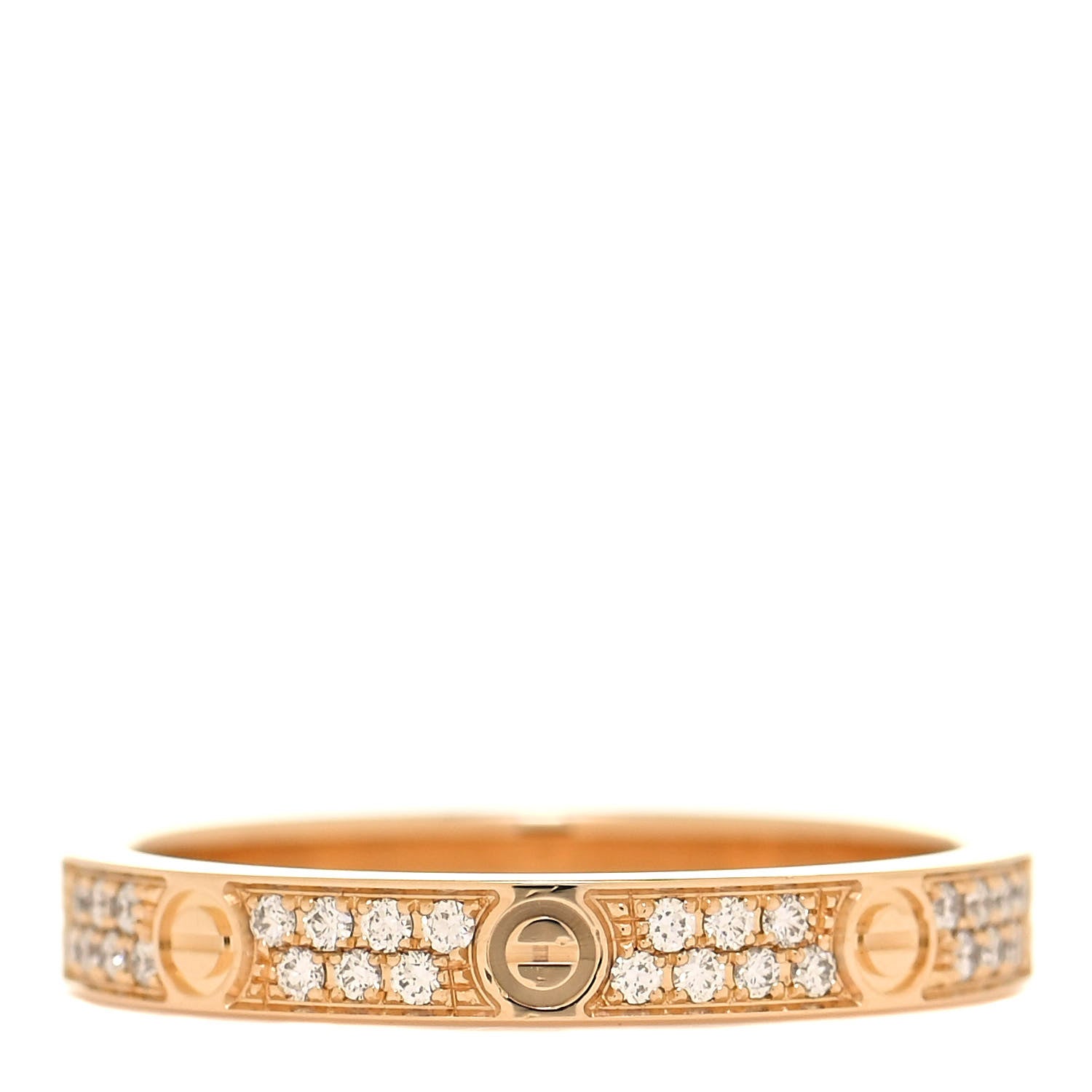Cartier 18K Yellow Gold Diamond 2.6mm LOVE Paved Band Ring 47 4 1 of 6