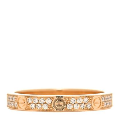 Cartier 18K Yellow Gold Diamond 2.6mm LOVE Paved Band Ring 47 4 1 of 6