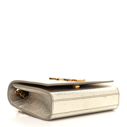 Saint Laurent Metallic Calfskin Small Classic Monogram Kate Satchel Gold 4 of 12