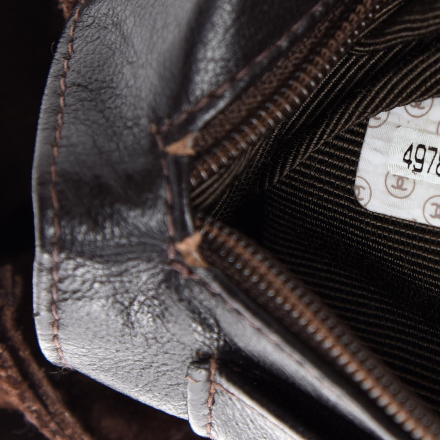 Chanel Suede Logo Tote Brown 9 of 10