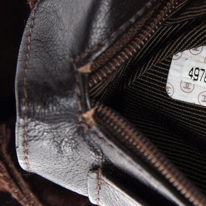 Chanel Suede Logo Tote Brown 9 of 10