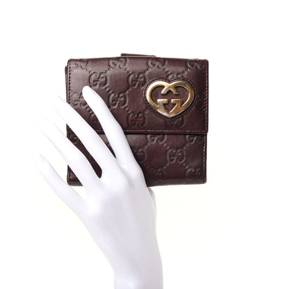 Gucci Guccissima Lovely Heart French Flap Wallet Brown 2 of 6