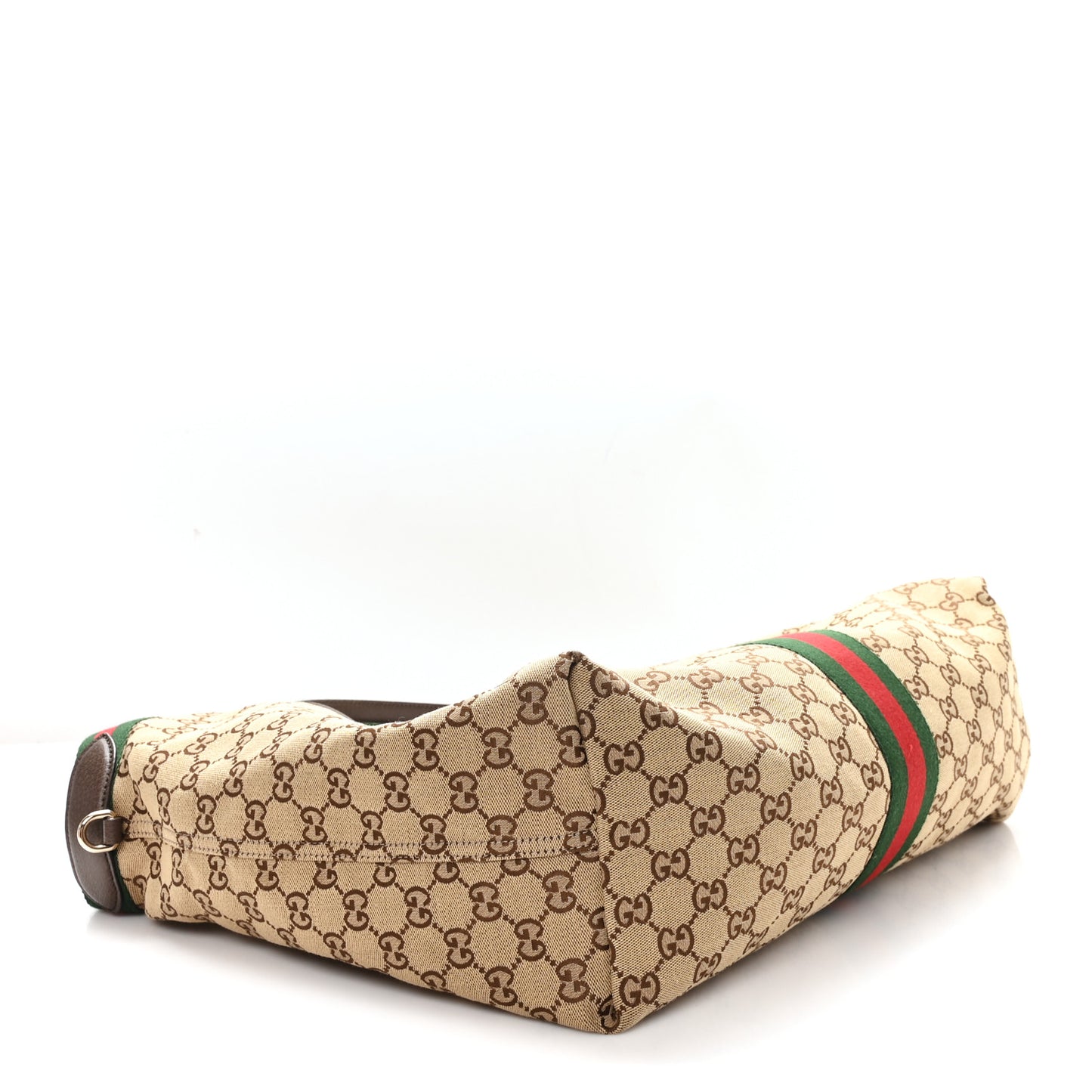 GG Monogram Web Large Giglio Tote Beige Brown