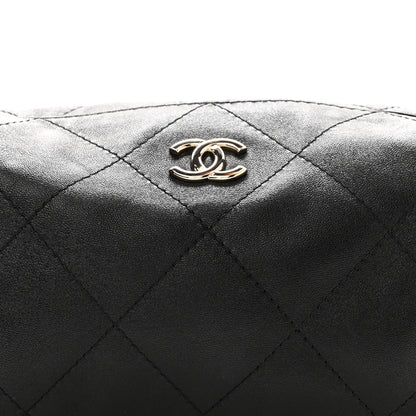 Chanel Shiny Lambskin Quilted Large Hobo Bag Black 8 of 10