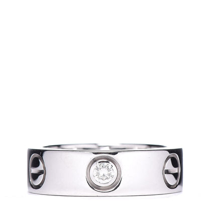 Cartier 18K White Gold 3 Diamond 5.5mm LOVE Ring 47 4 1 of 5
