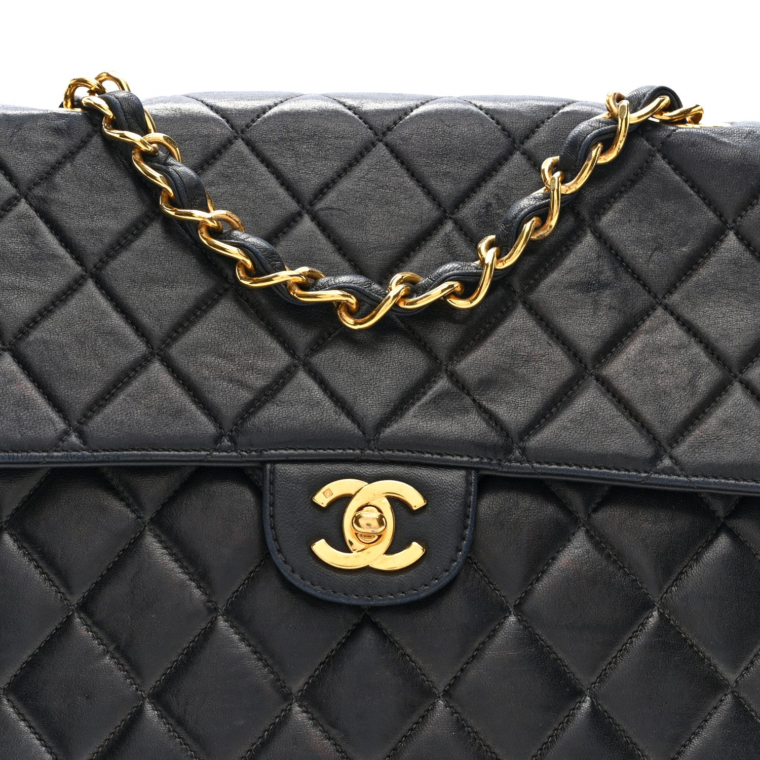 Chanel Lambskin Quilted Jumbo Single Flap Black 8 of 10