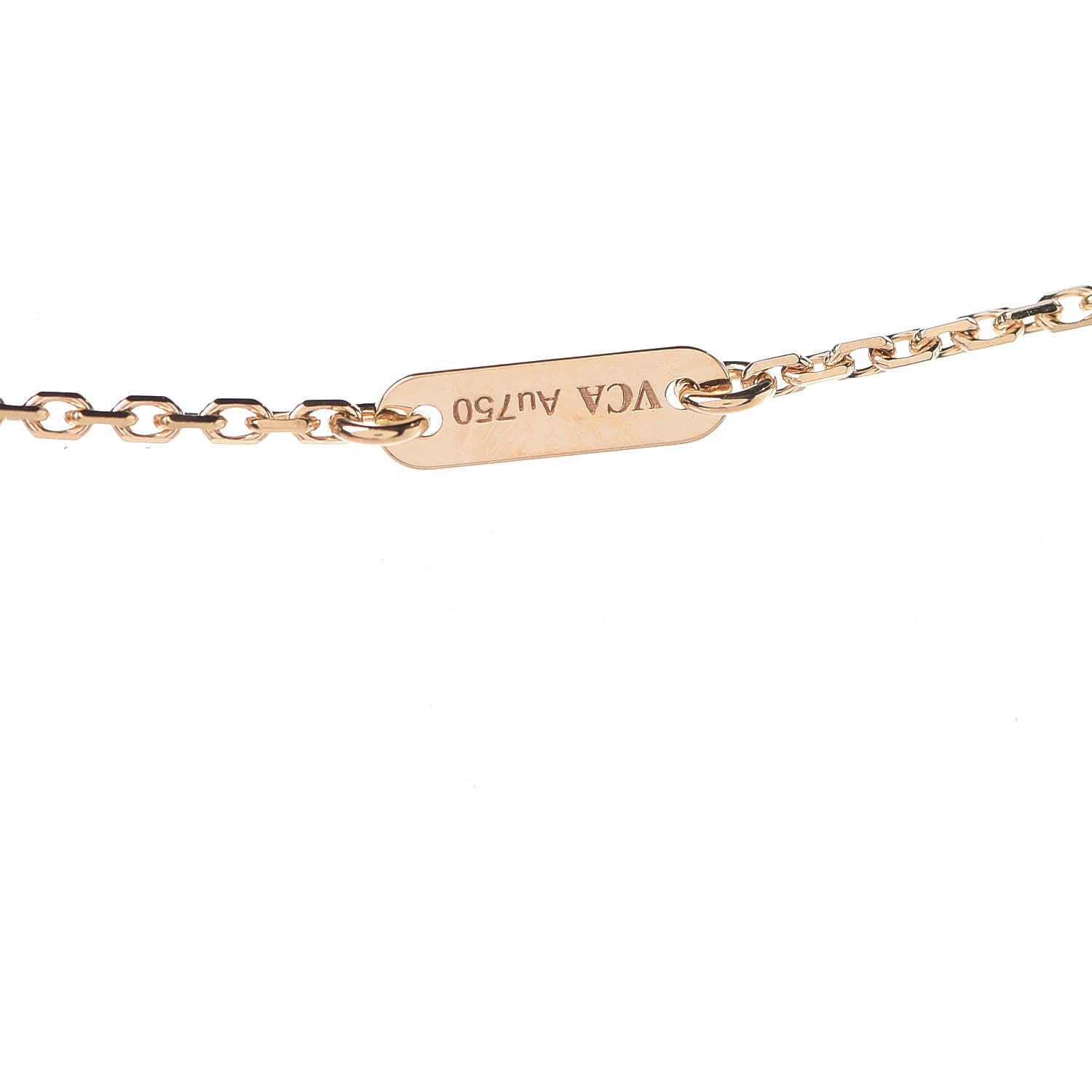 Van Cleef & Arpels 18K Yellow Gold Mother of Pearl Sweet Alhambra Pendant Necklace 6 of 8