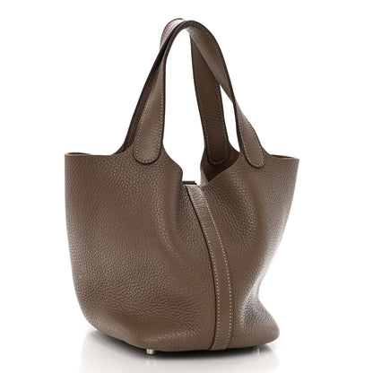 Hermes Taurillon Clemence Picotin Lock 18 PM Etoupe 3 of 12