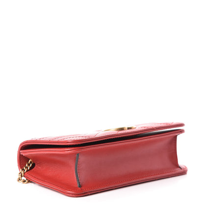 Gucci Calfskin Matelasse GG Marmont Mini Bag Hibiscus Red 4 of 11