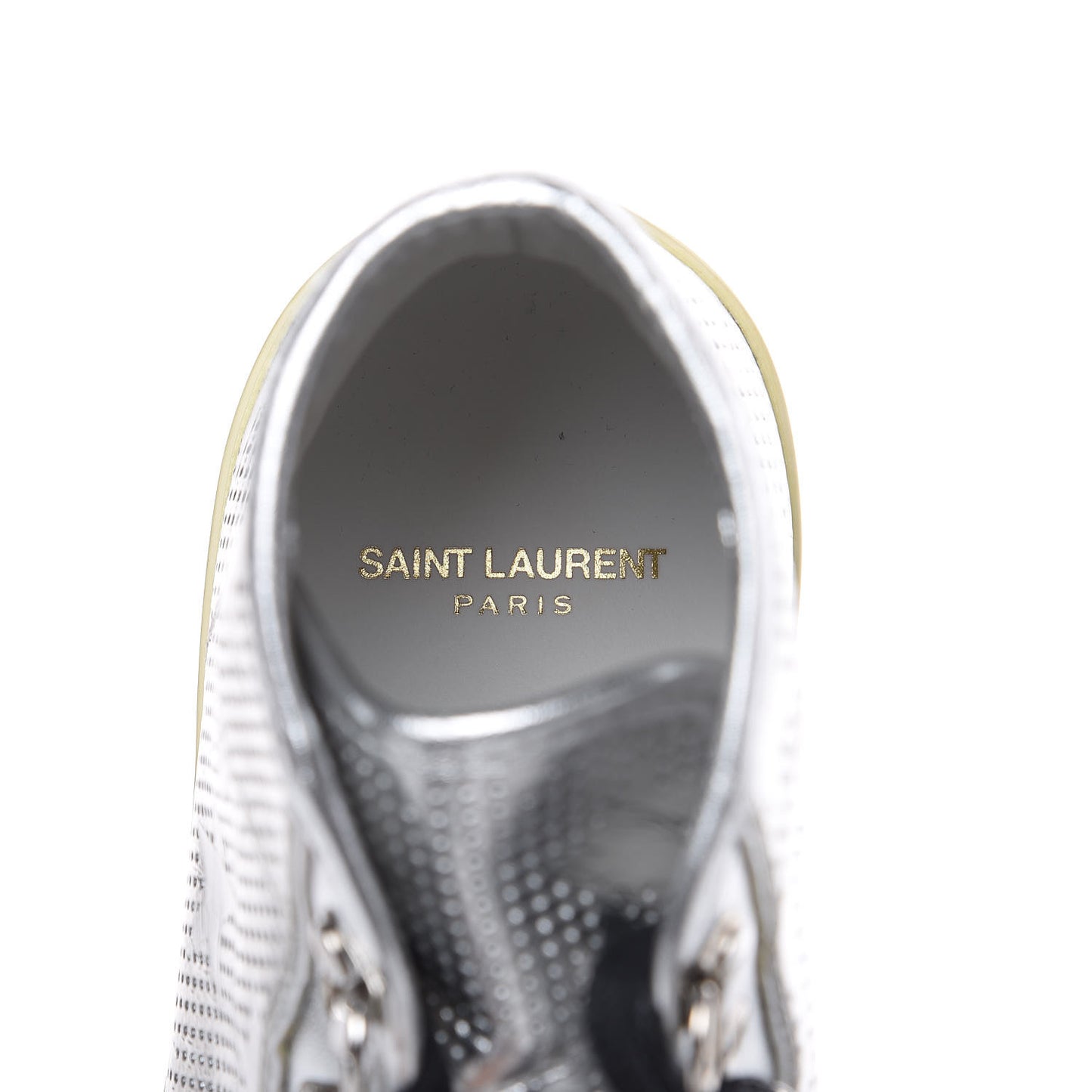 Metallic Calfskin Lambskin Star Rivington High Top Sneakers 39 Argento