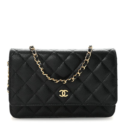 Chanel Caviar Quilted Wallet on Chain WOC Black 1 of 12
