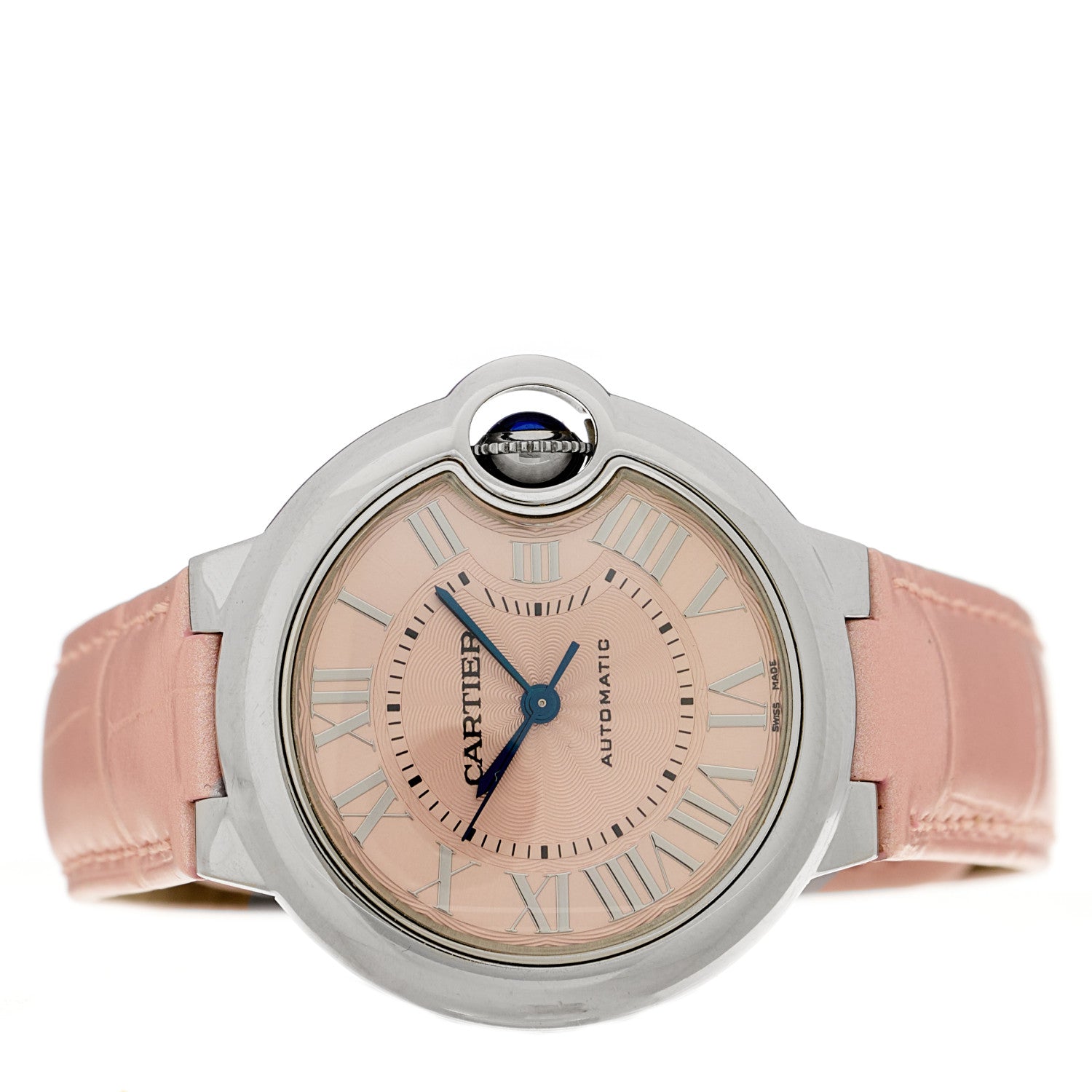 Cartier Stainless Steel Alligator 33mm Ballon Bleu De Cartier Automatic Watch Pink 2 of 5