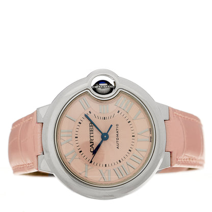 Cartier Stainless Steel Alligator 33mm Ballon Bleu De Cartier Automatic Watch Pink 2 of 5