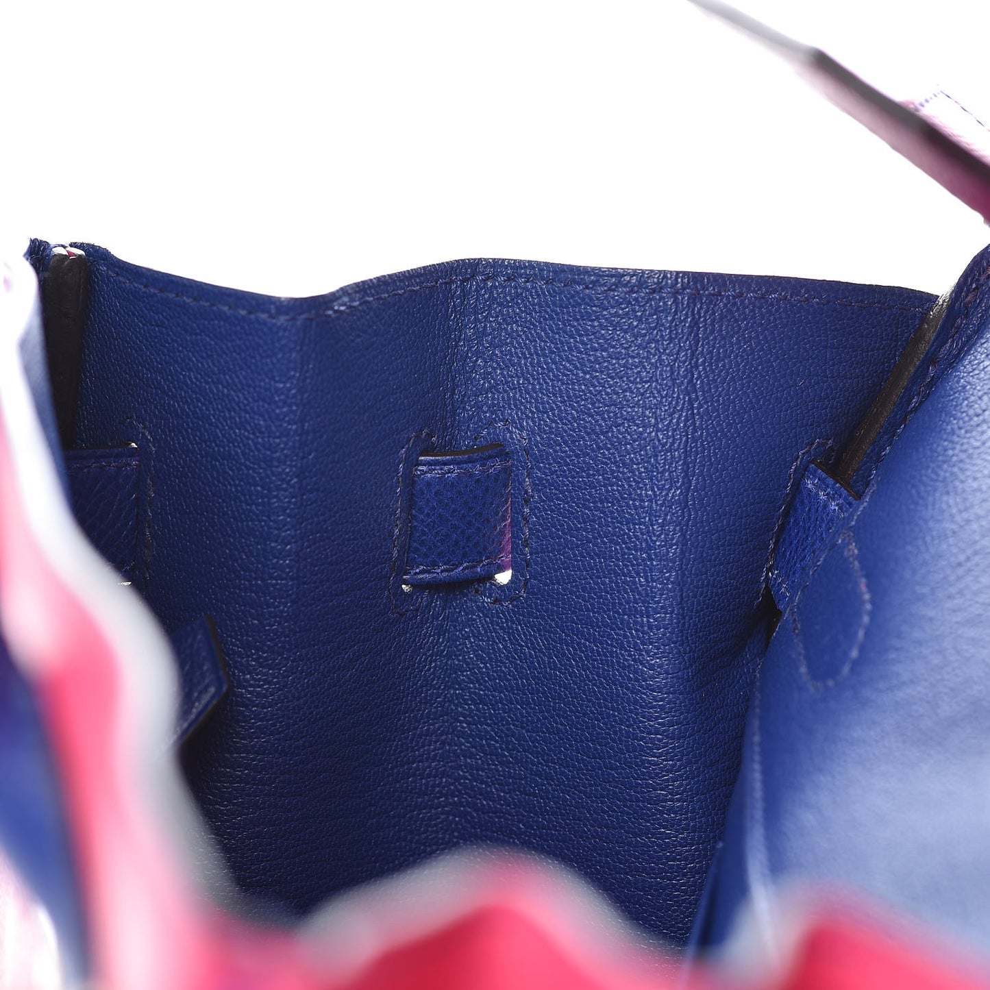 Epsom Bi Color Horseshoe Birkin 30 Rose Tyrien Bleu Electrique