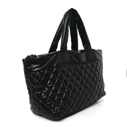 Chanel Nylon Quilted Large Coco Cocoon Tote Black 3 of 10