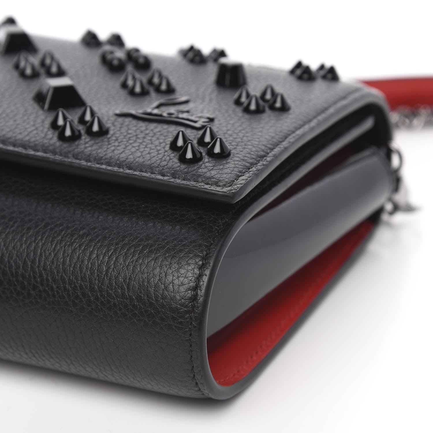 Christian Louboutin Calfskin Spikes Loubinthesky Paloma Clutch Black 9 of 11