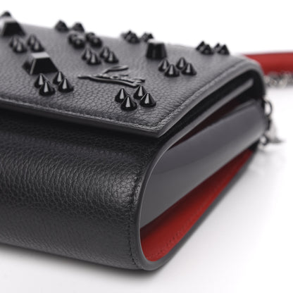 Christian Louboutin Calfskin Spikes Loubinthesky Paloma Clutch Black 9 of 11