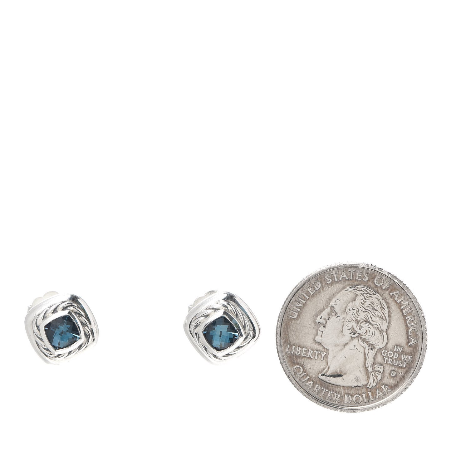 Sterling Silver Hampton Blue Topaz 5mm Cable Classics Stud Earrings