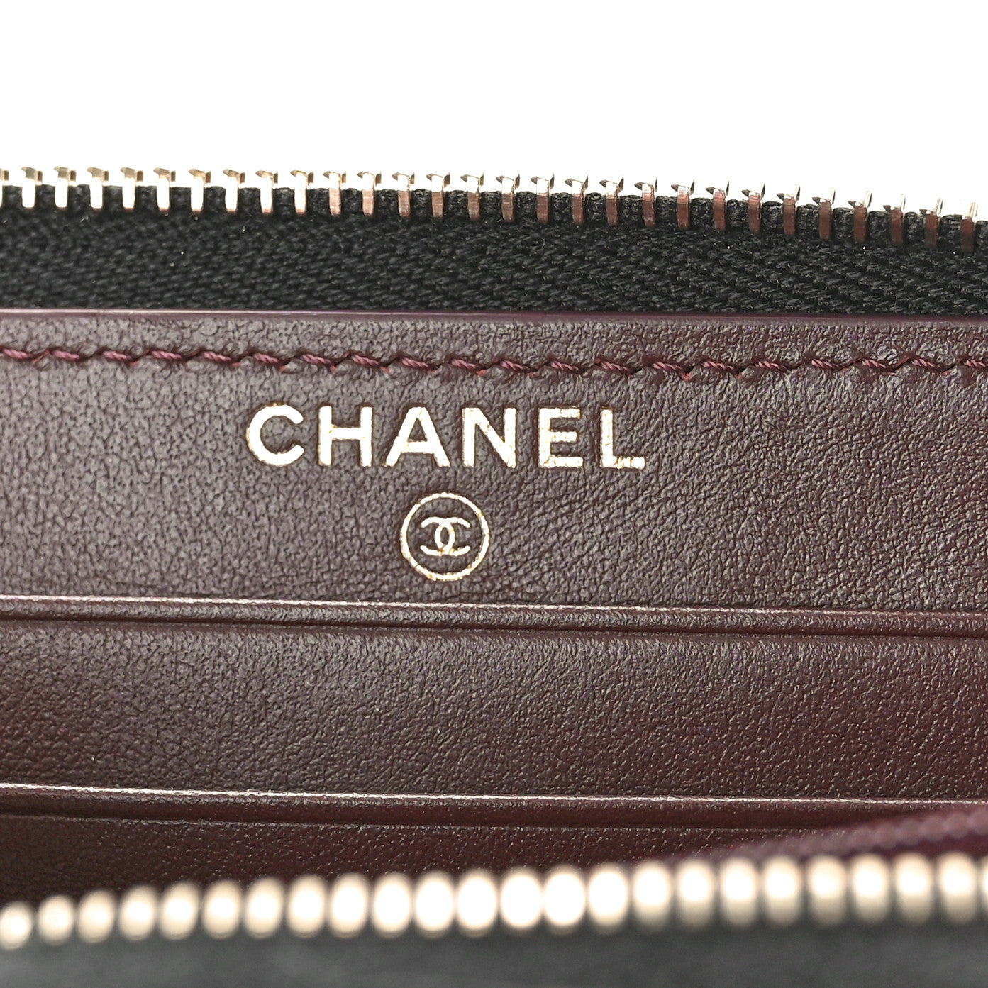 Caviar Quilted Medium Zip Around Wallet Black