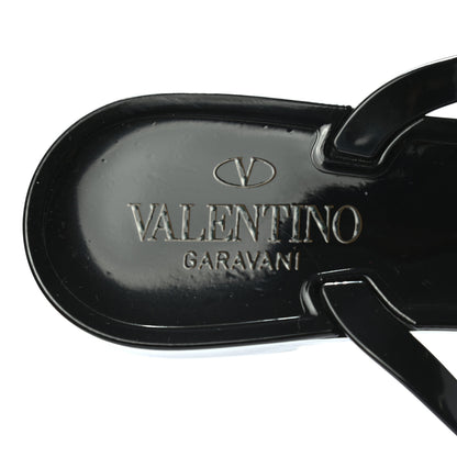 Valentino Garavani PVC Jelly Rockstud Bow Thong Sandals 39 Black 7 of 7