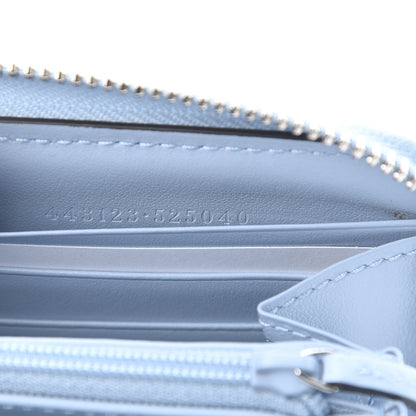 Gucci Calfskin Matelasse GG Marmont Zip Around Wallet Porcelain Light Blue 7 of 9
