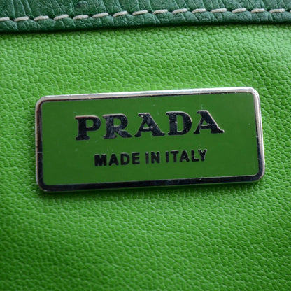 Prada Straw Ostrich Antic Easy Foldover Pushlock Satchel Green 7 of 9