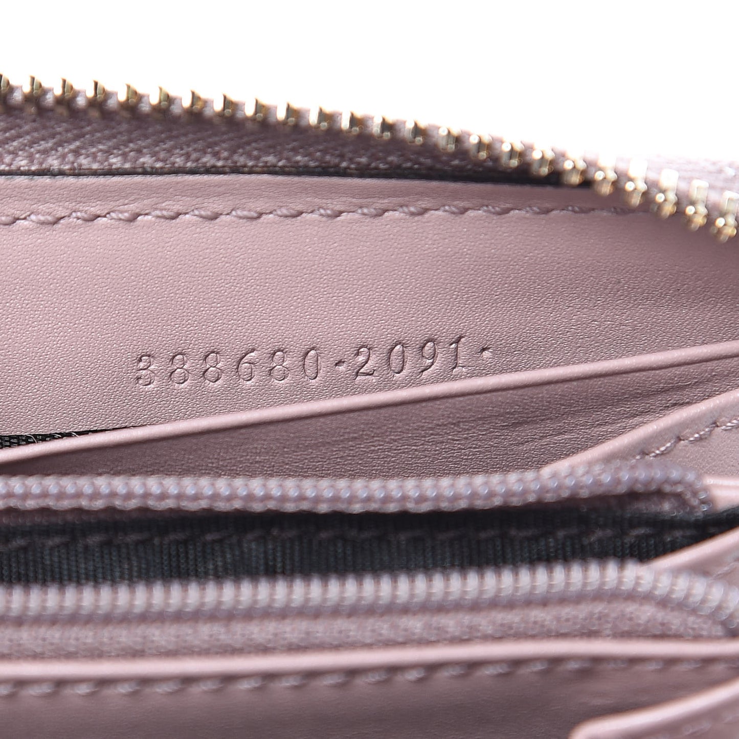 Guccissima Bow Zip Around Wallet Pink