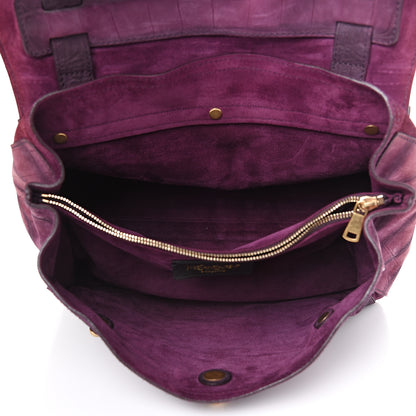 Saint Laurent Crocodile Embossed Nubuck Calfskin Medium Muse Two Purple 4 of 11