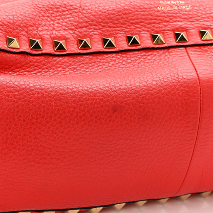Valentino Garavani Grained Calfskin Medium Rockstud Reversible Tote Tan Red 17 of 19