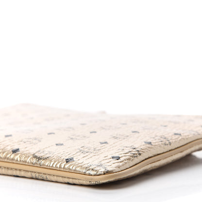 MCM Metallic Visetos Medium Crossbody Pouch Berline Gold 7 of 11