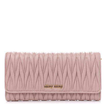 Miu Miu Nappa Matelasse Flap Wallet Cammeo 1 of 10