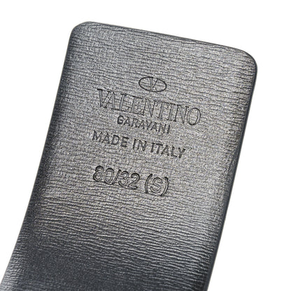 Valentino Garavani Glossy Calfskin VLogo Reversible 40mm Belt 80 32 Saddle Brown Black 3 of 5