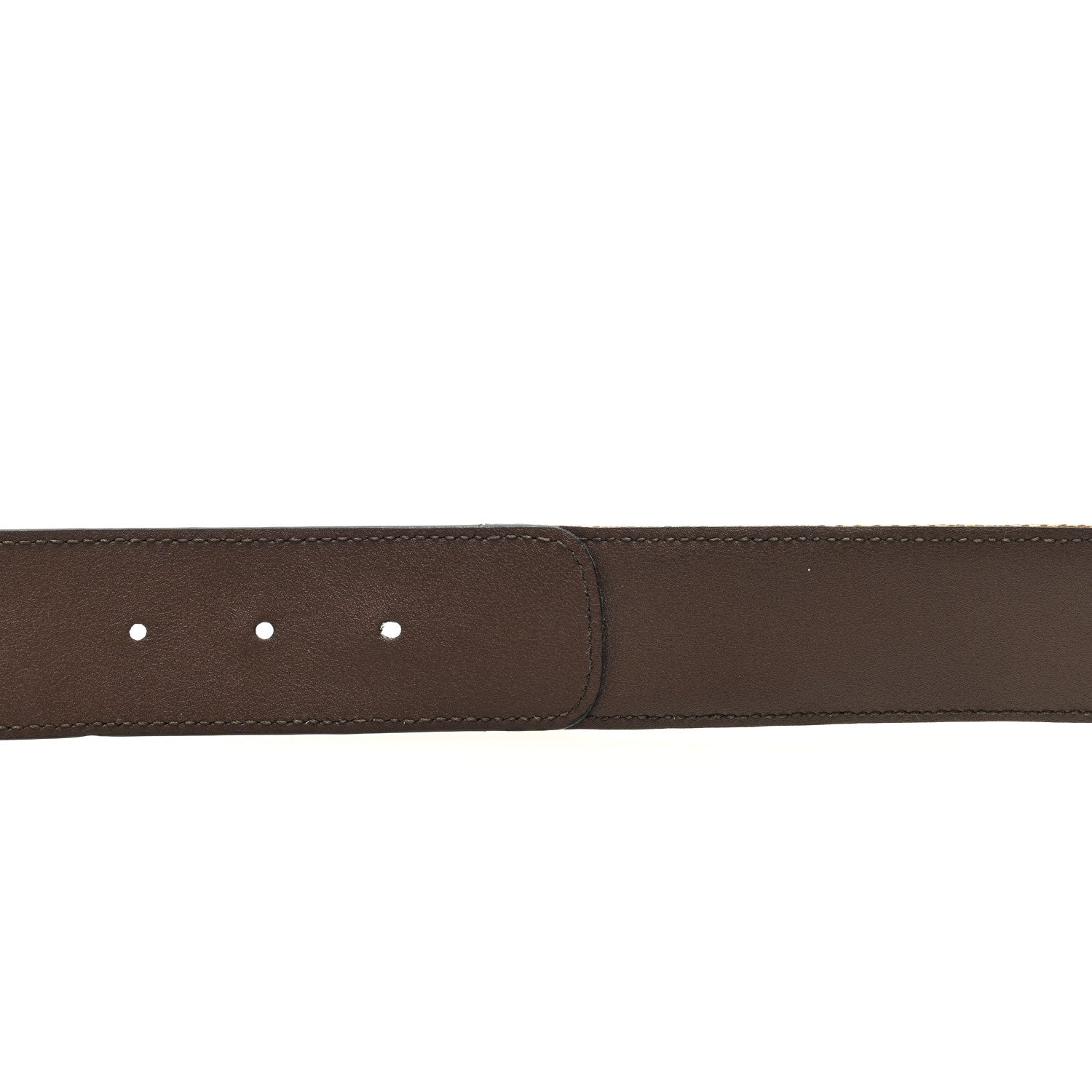 Gucci Monogram Jumbo GG Textured Dollar Calfskin Double G 40mm Belt 110 44 Camel Ebony 4 of 5