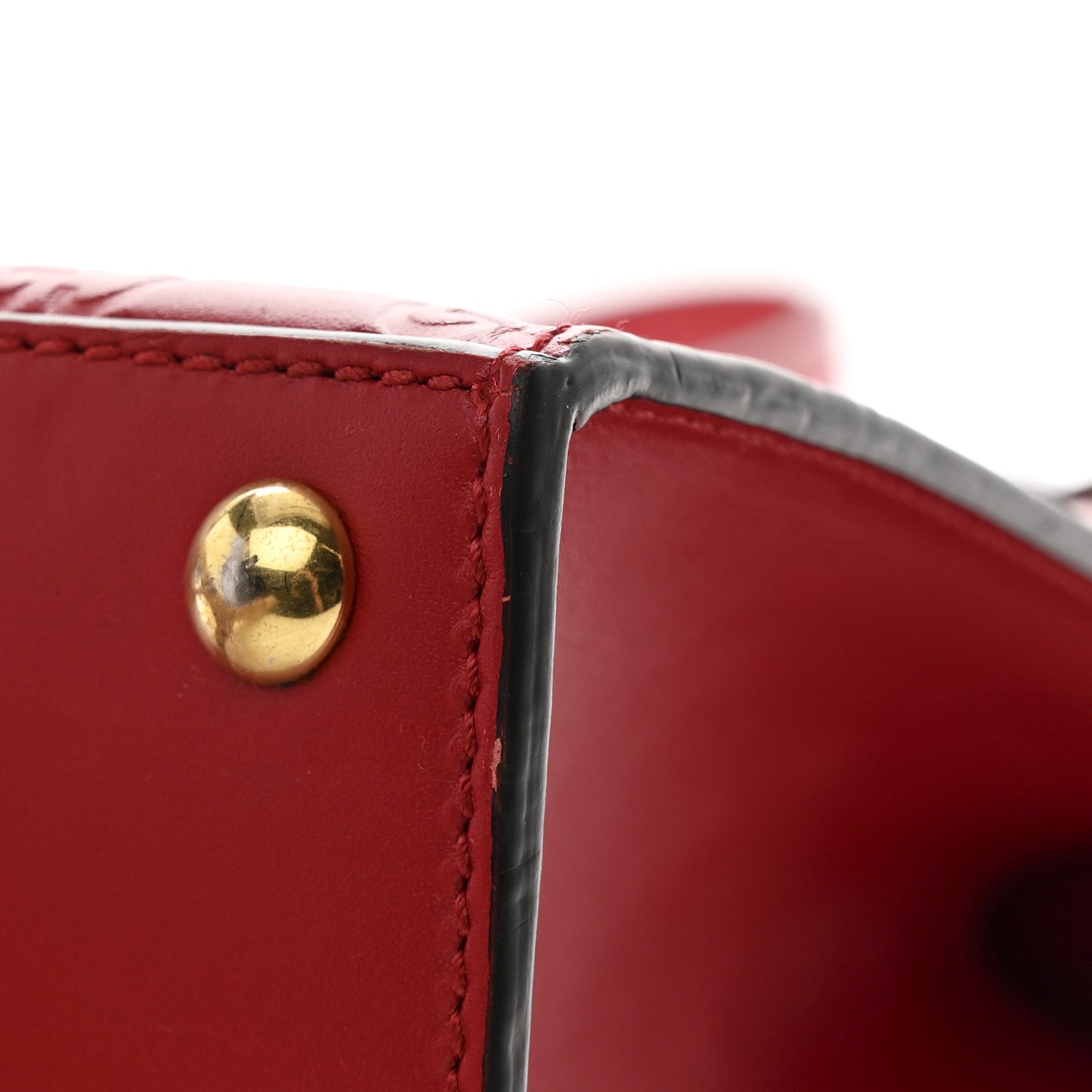 Guccissima Signature Small Padlock Top Handle Bag Hibiscus Red