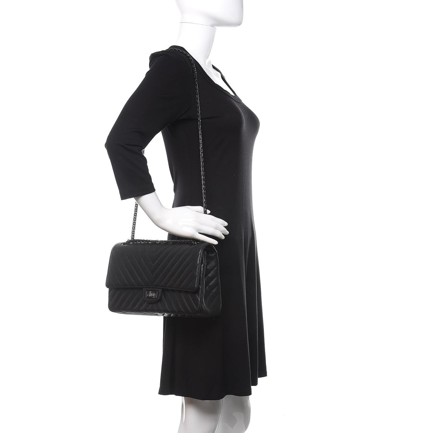 Sheepskin Chevron Quilted 2.55 Reissue 226 Flap So Black