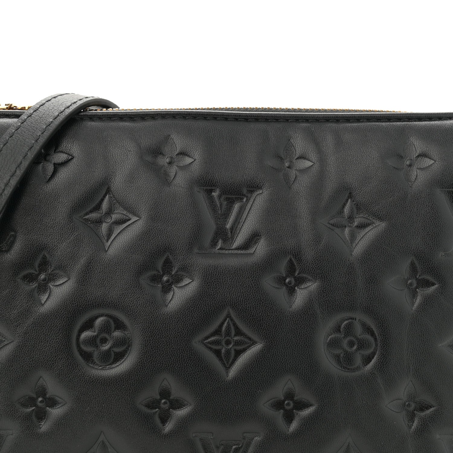 Louis Vuitton Lambskin Embossed Monogram Coussin BB Black 8 of 11